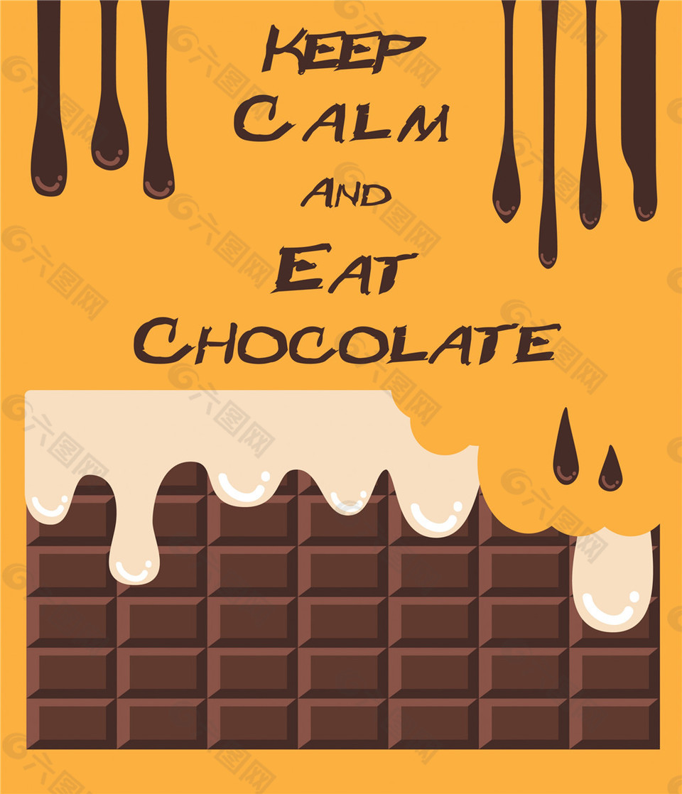 创意巧克力甜点海报