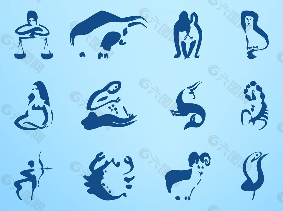 创意十二星座图标