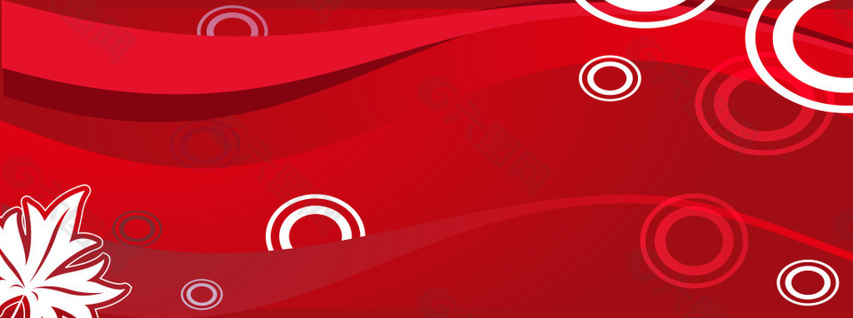 圆圈花朵红色背景