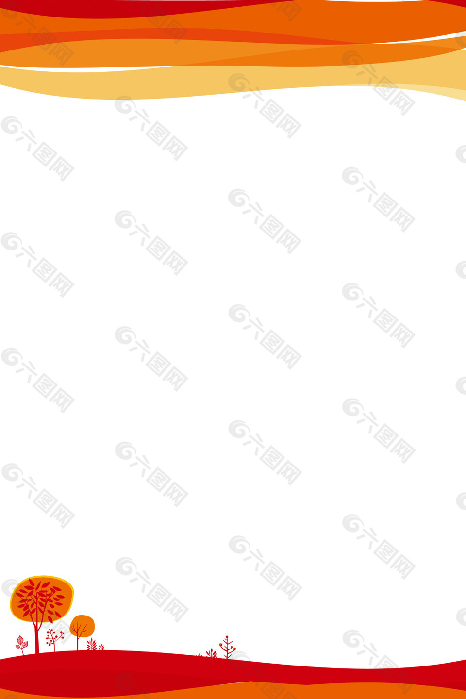 秋天黄色渐变边框背景