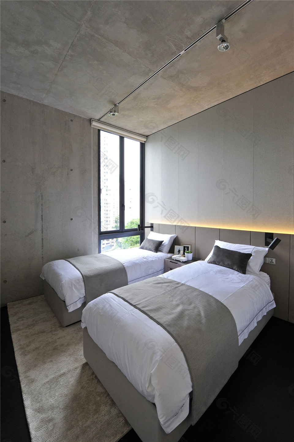 现代简约卧室双人床设计图