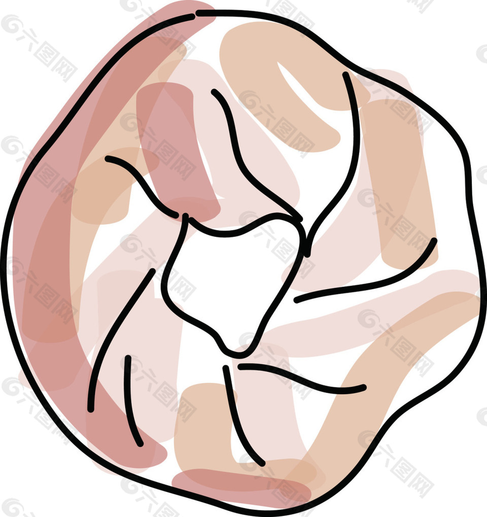 手绘面包甜甜圈矢量素材