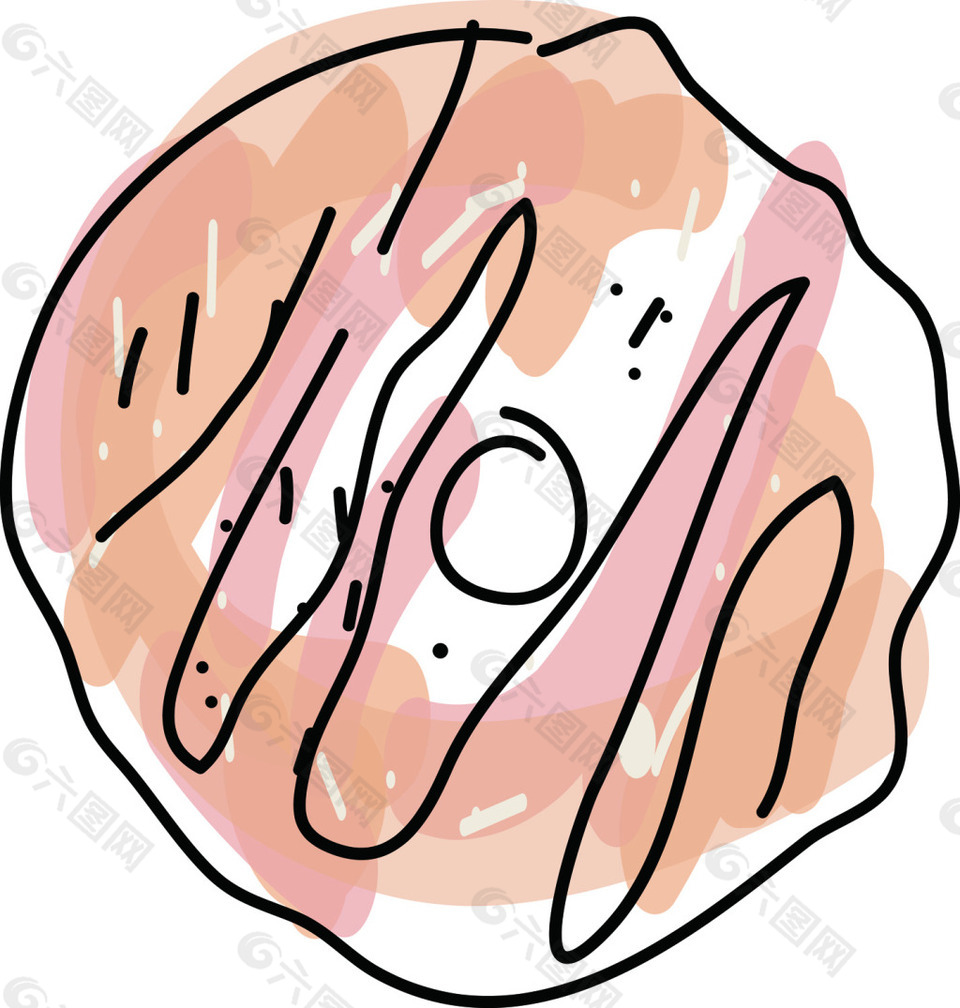 矢量卡通手绘甜甜圈素材