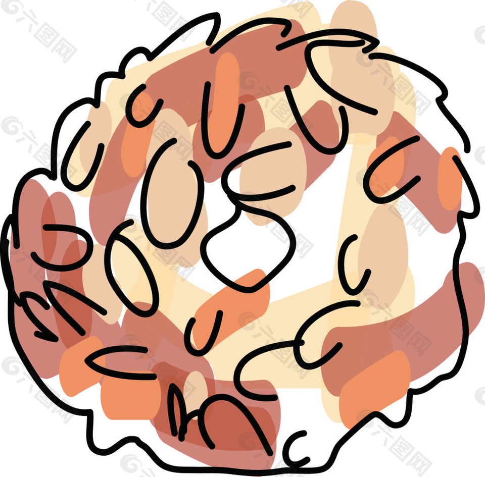 矢量卡通手绘甜甜圈素材