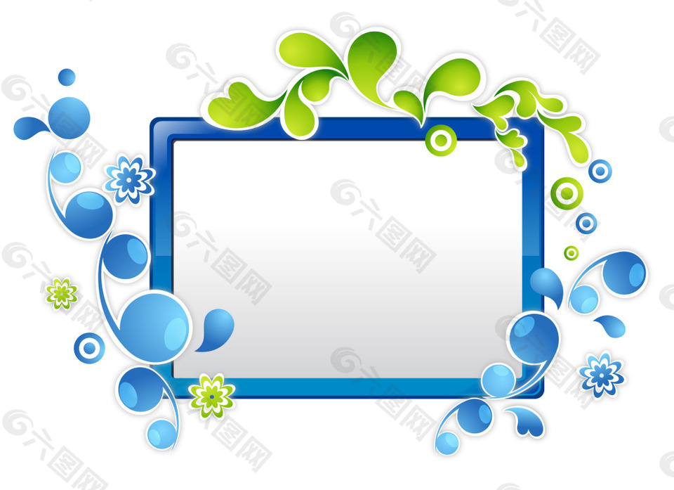 清新水墨边框背景