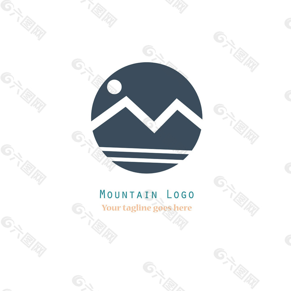 抽象山水标志logo