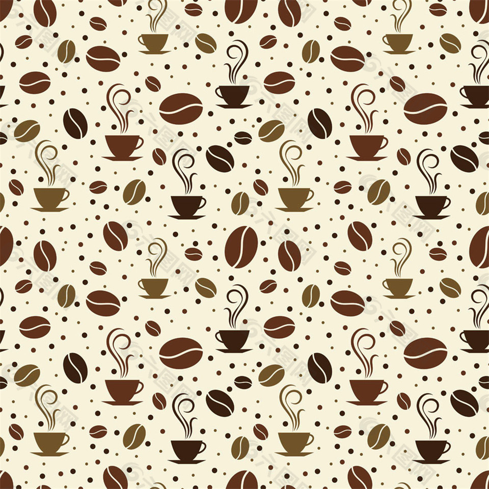 咖啡豆和杯子背景图片