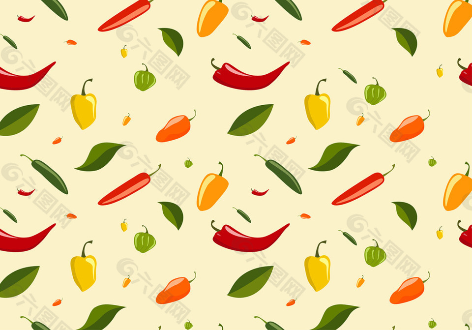 手绘辣椒背景素材