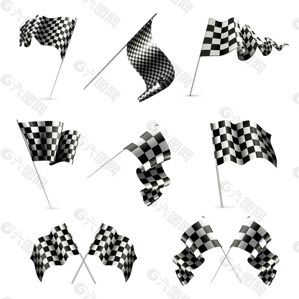 黑白比赛旗图片