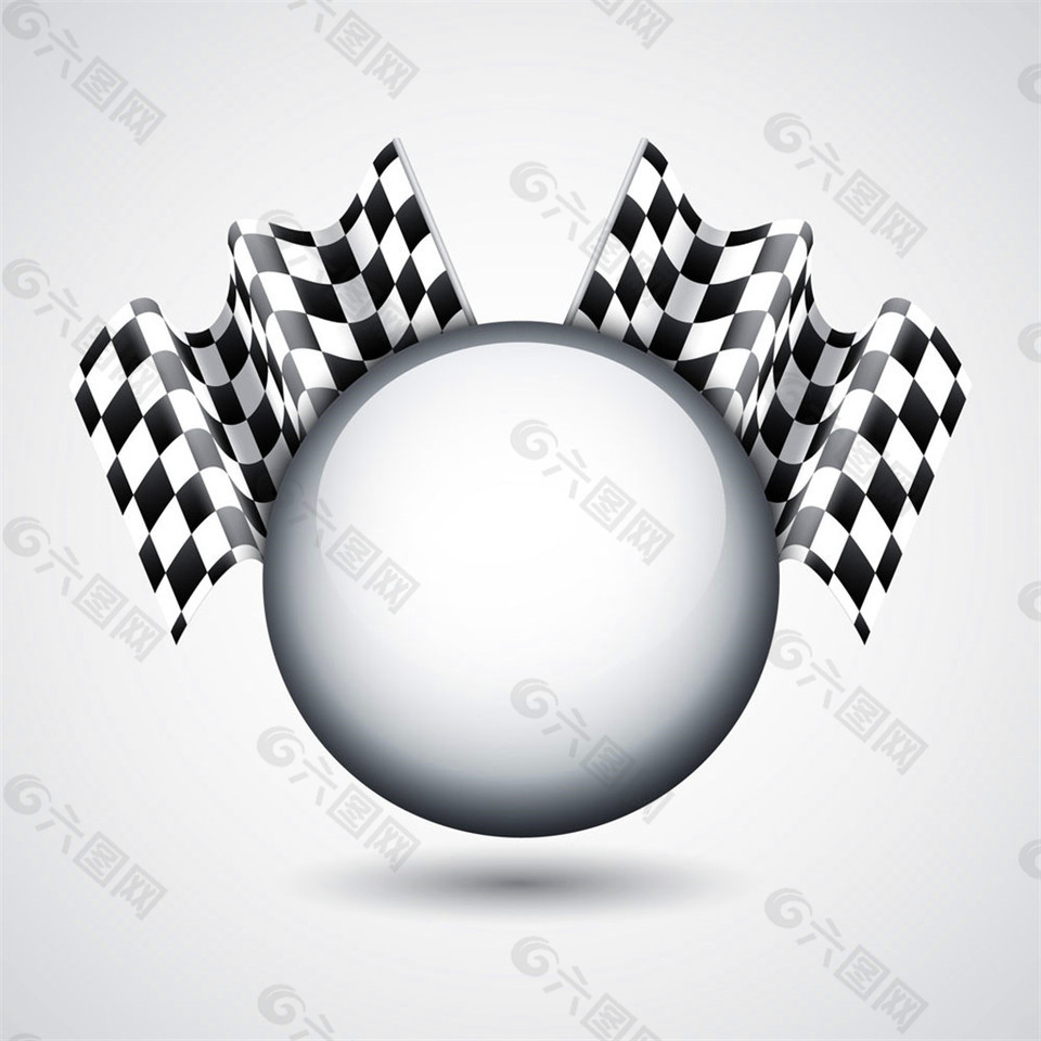 灰色球形格子旗图片