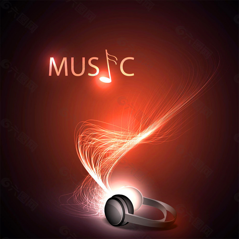 卡通耳机音乐背景图片