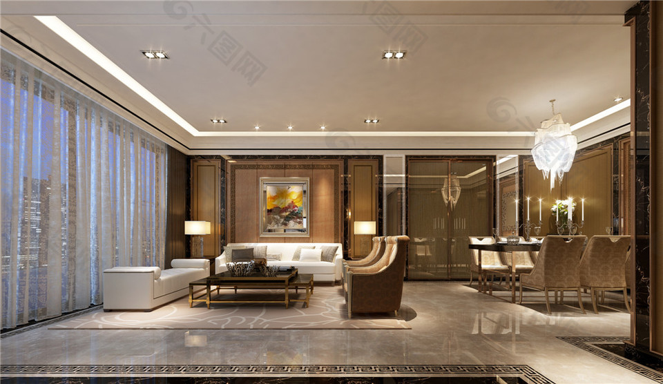 欧式客厅简装效果图