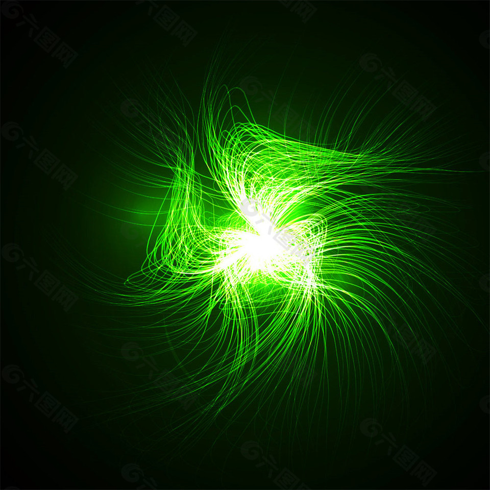 绿色流线漩涡背景图片