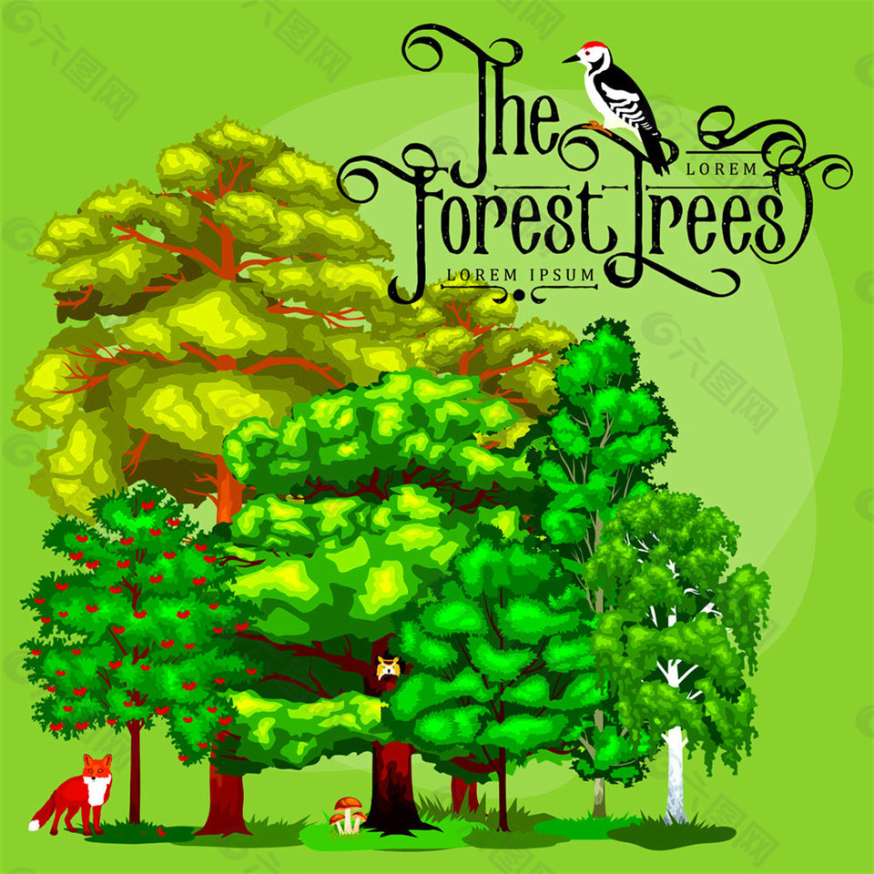 树下的动物图片