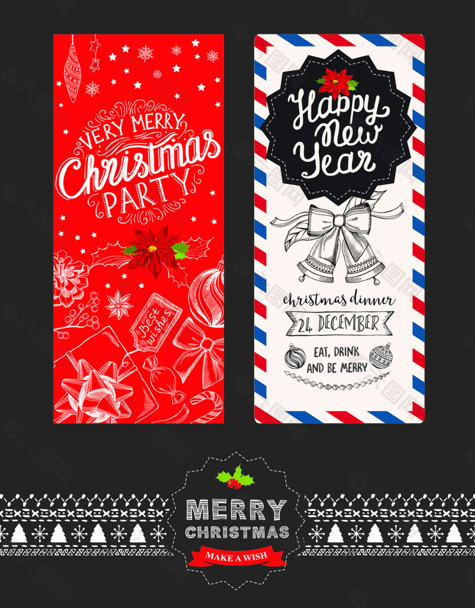圣诞节吊卡设计矢量素材
