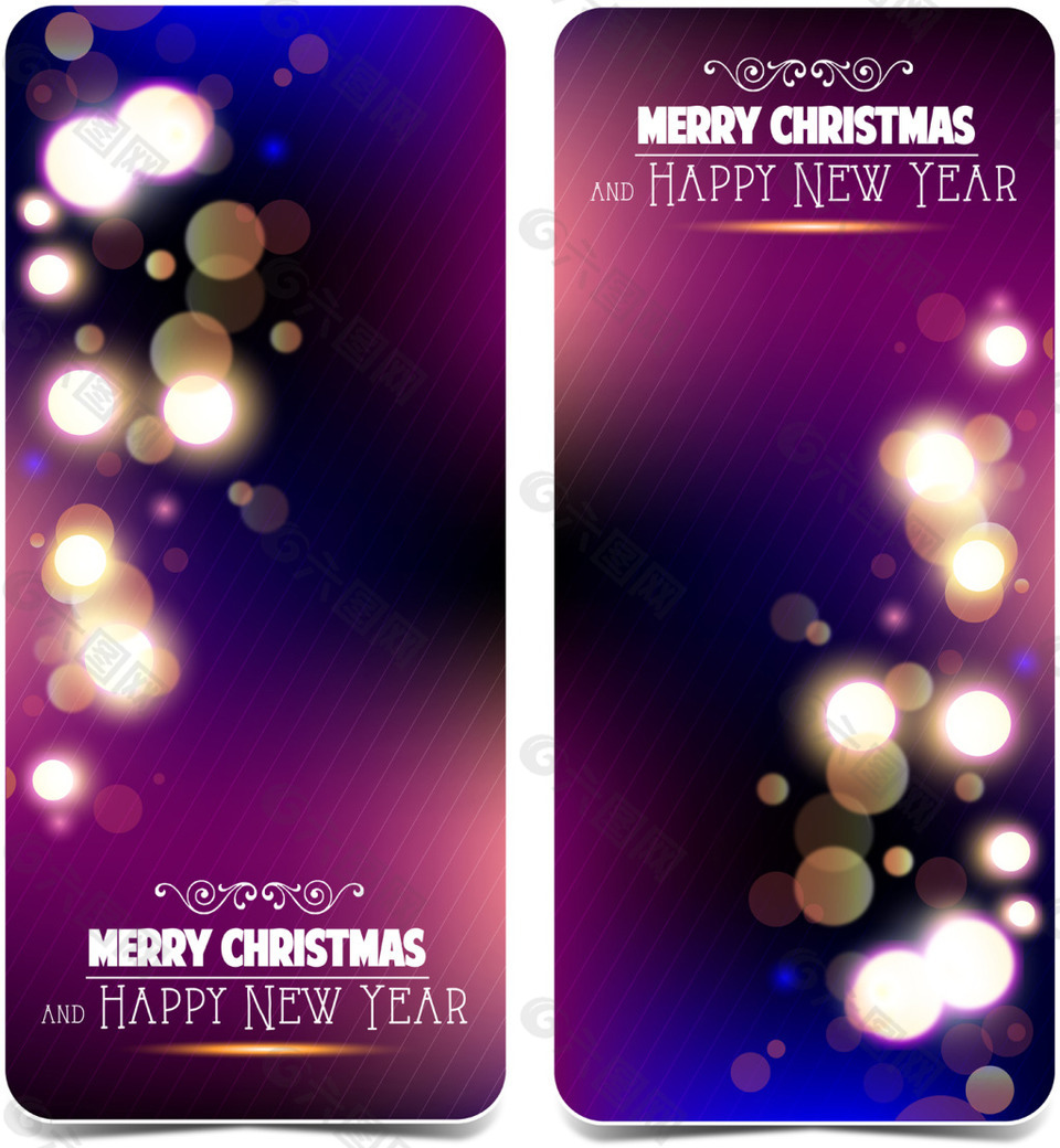 紫色新年快乐背景矢量素材