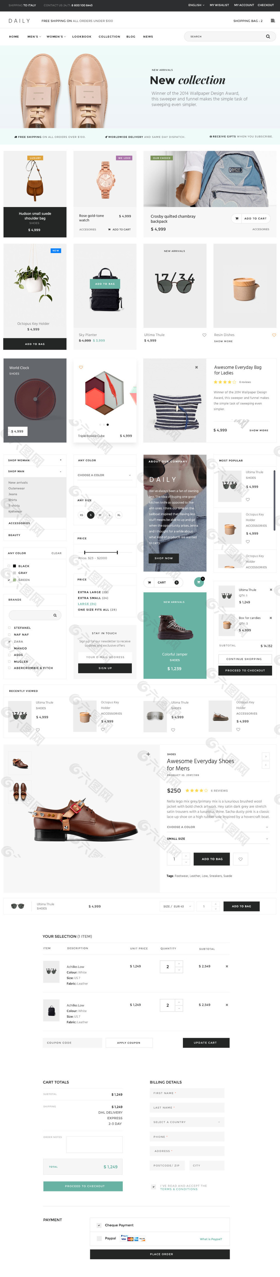 国外网站清新界面元素网页UI模板