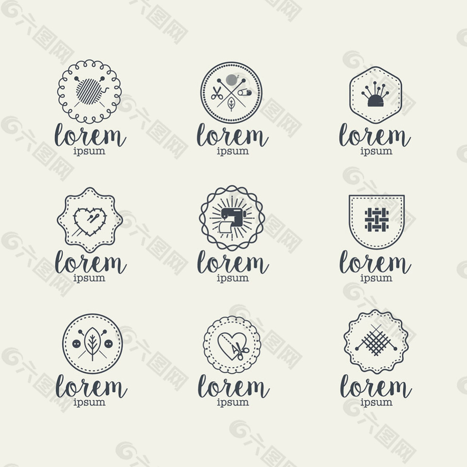 各种缝纫标志logo