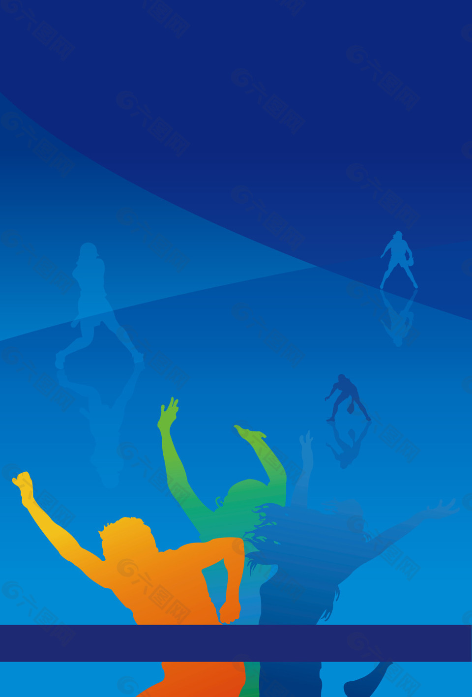 体育人物蓝色背景