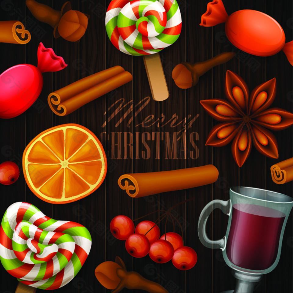 圣诞节卡通背景童话矢量素材