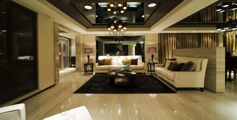 豪华别墅简约客厅装修效果图