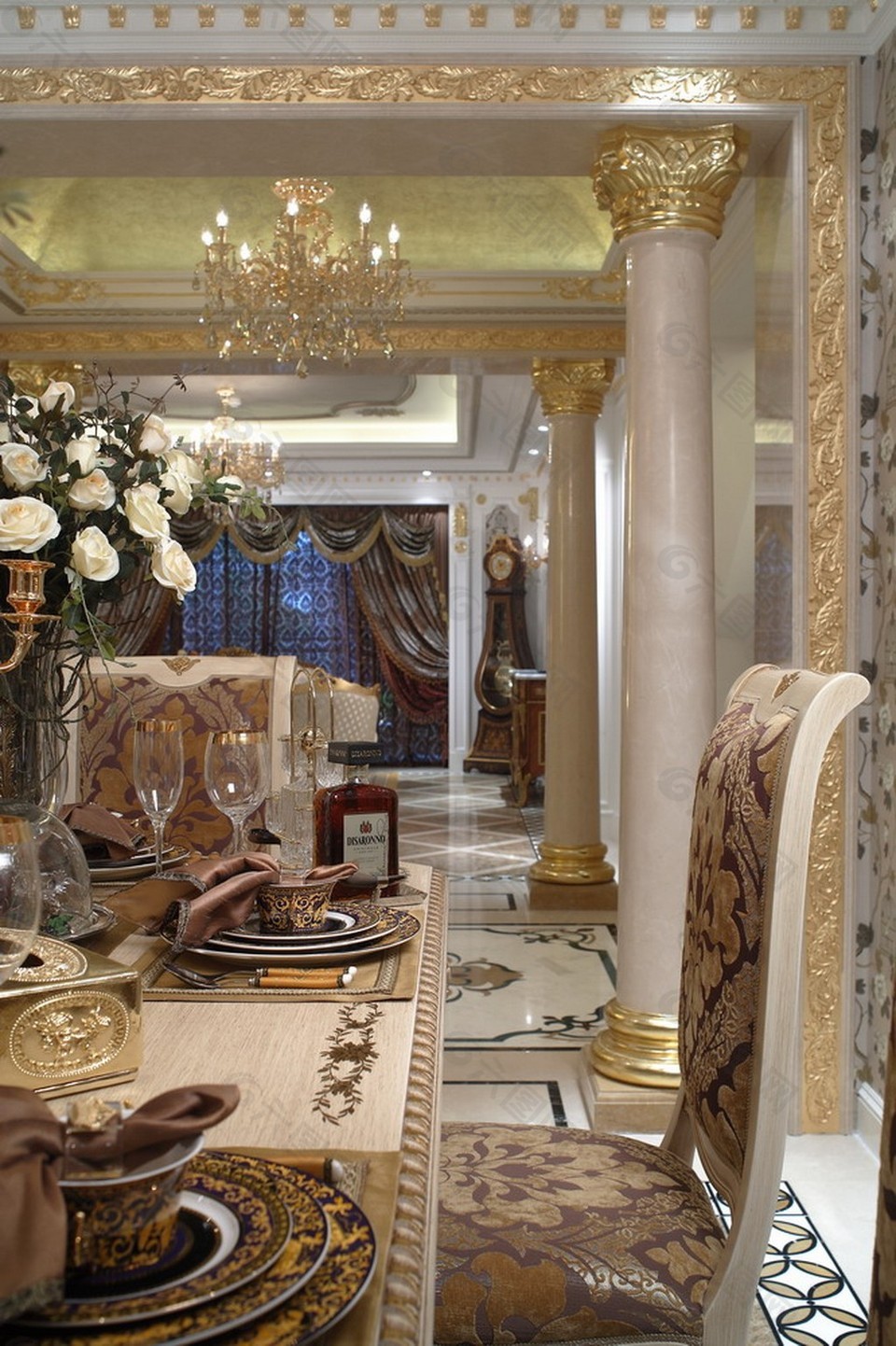 欧式餐厅餐具设计图