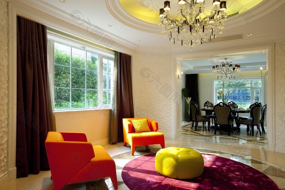 欧式大厅吊灯窗户设计图