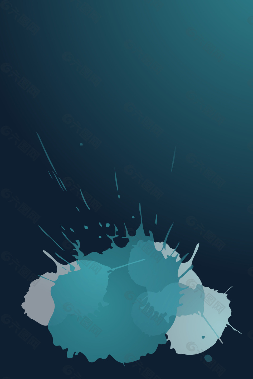 水墨蓝色墨点背景