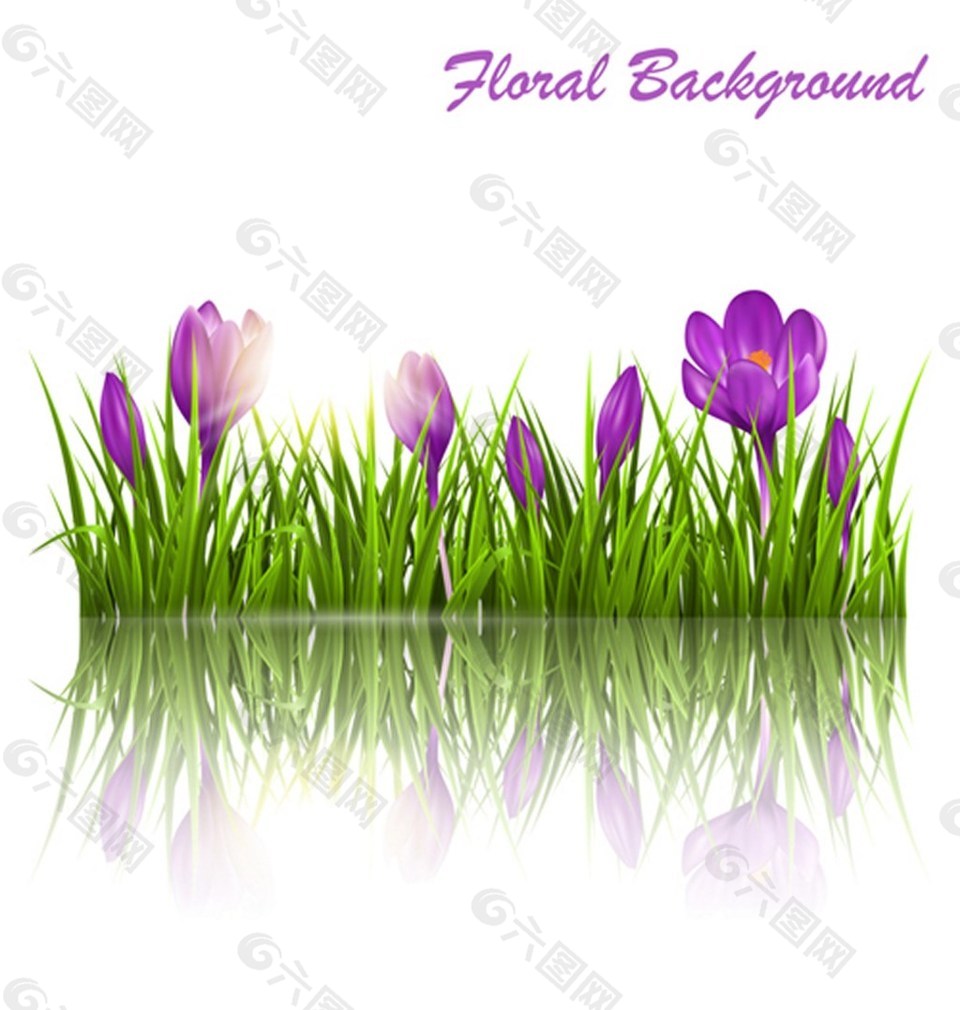 紫色花朵矢量背景