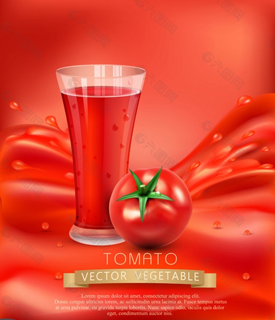 番茄汁广告背景