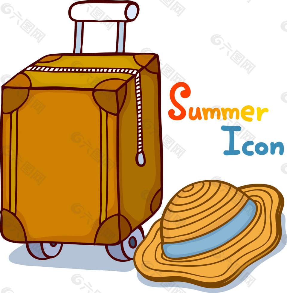 卡通夏季旅游素材设计