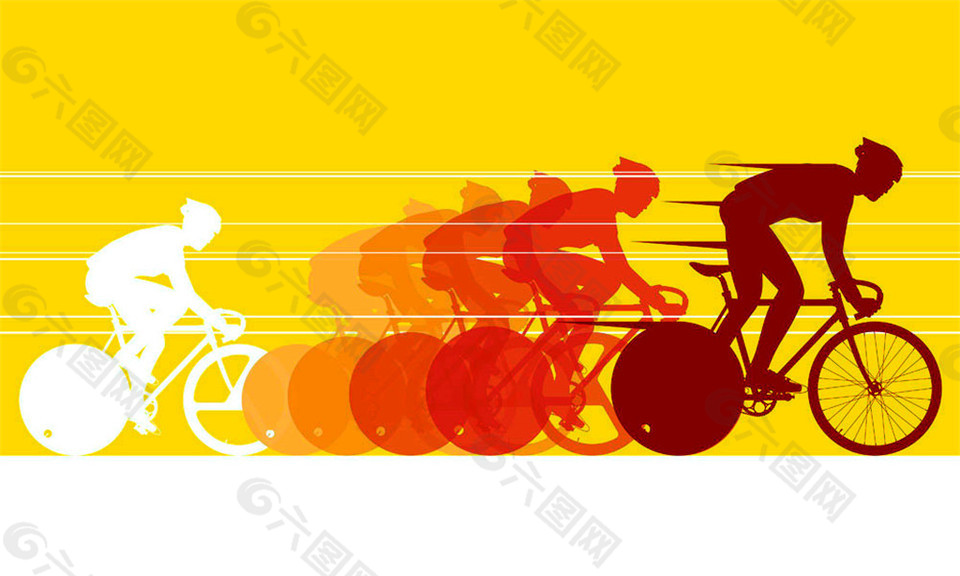 一群单车运动员图片