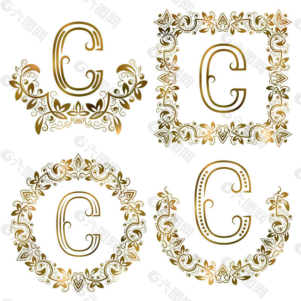 C花纹字母组合图片