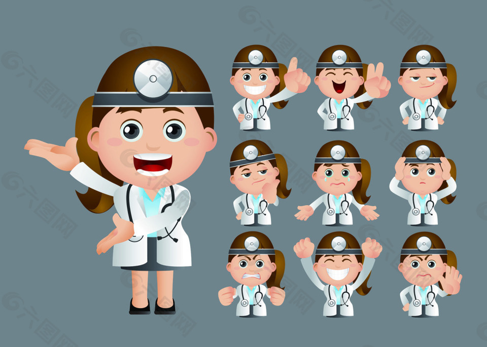 职业人物各种动作卡通矢量素材