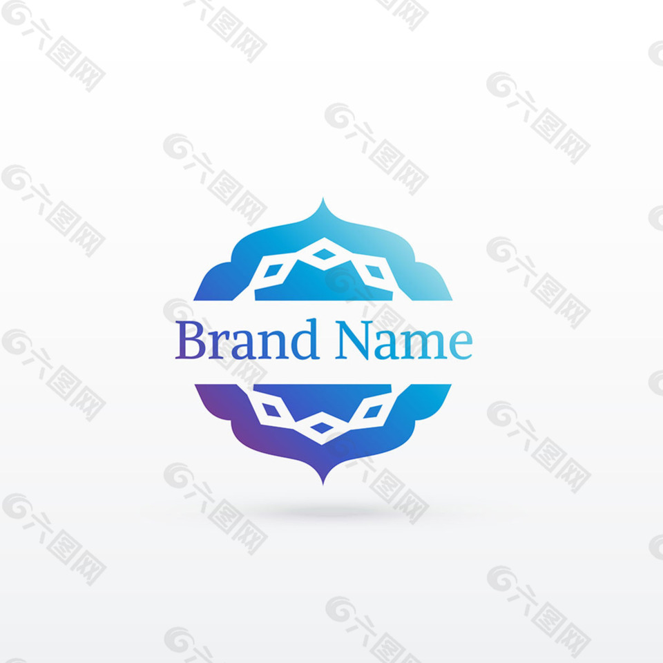 阿拉伯风格蓝色品牌l标志logo