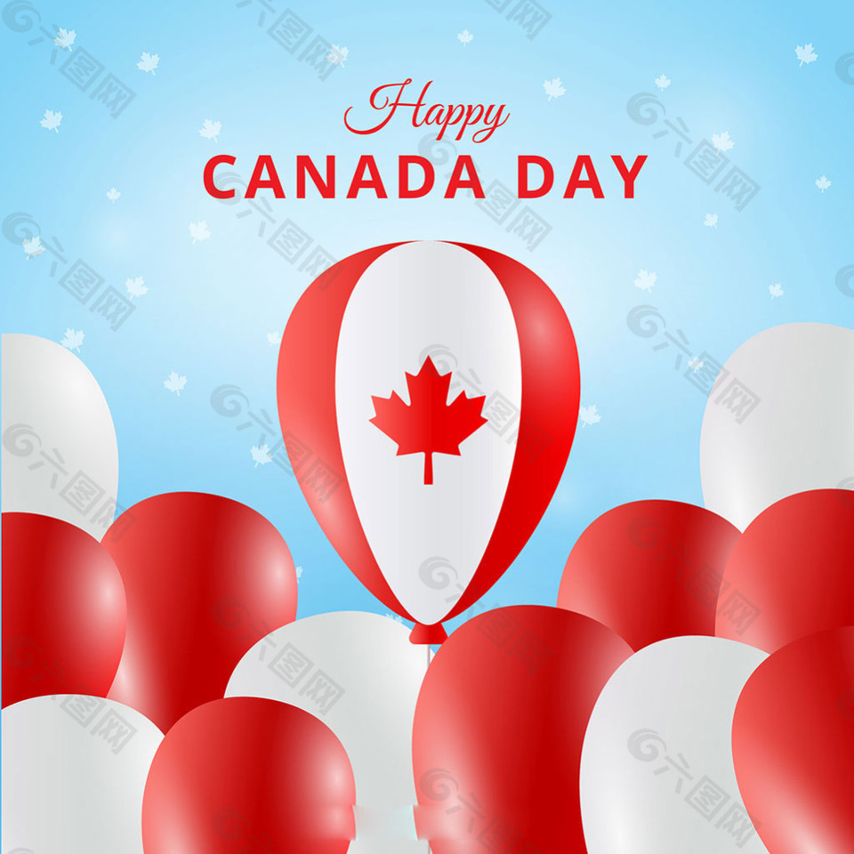 加拿大国庆日气球背景