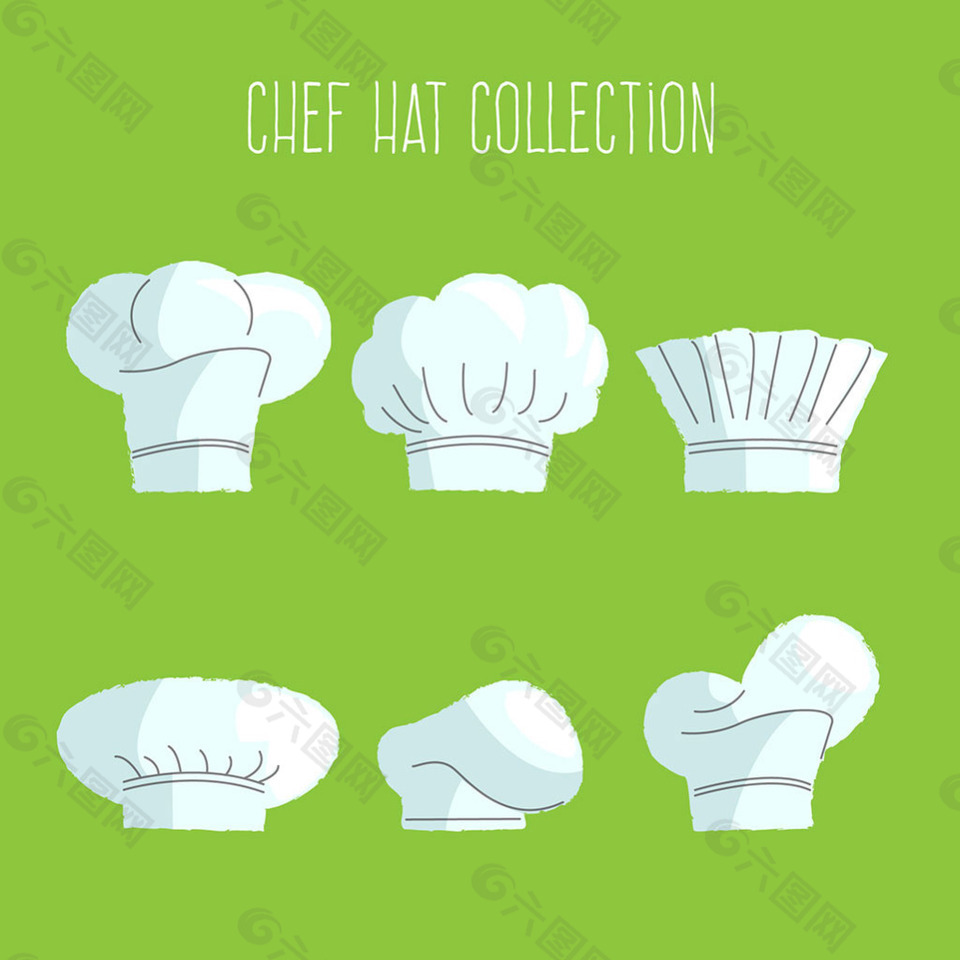 扁平风格厨师帽子插图