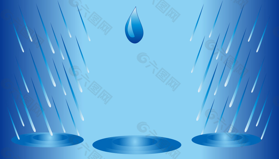 抽象雨滴蓝色背景