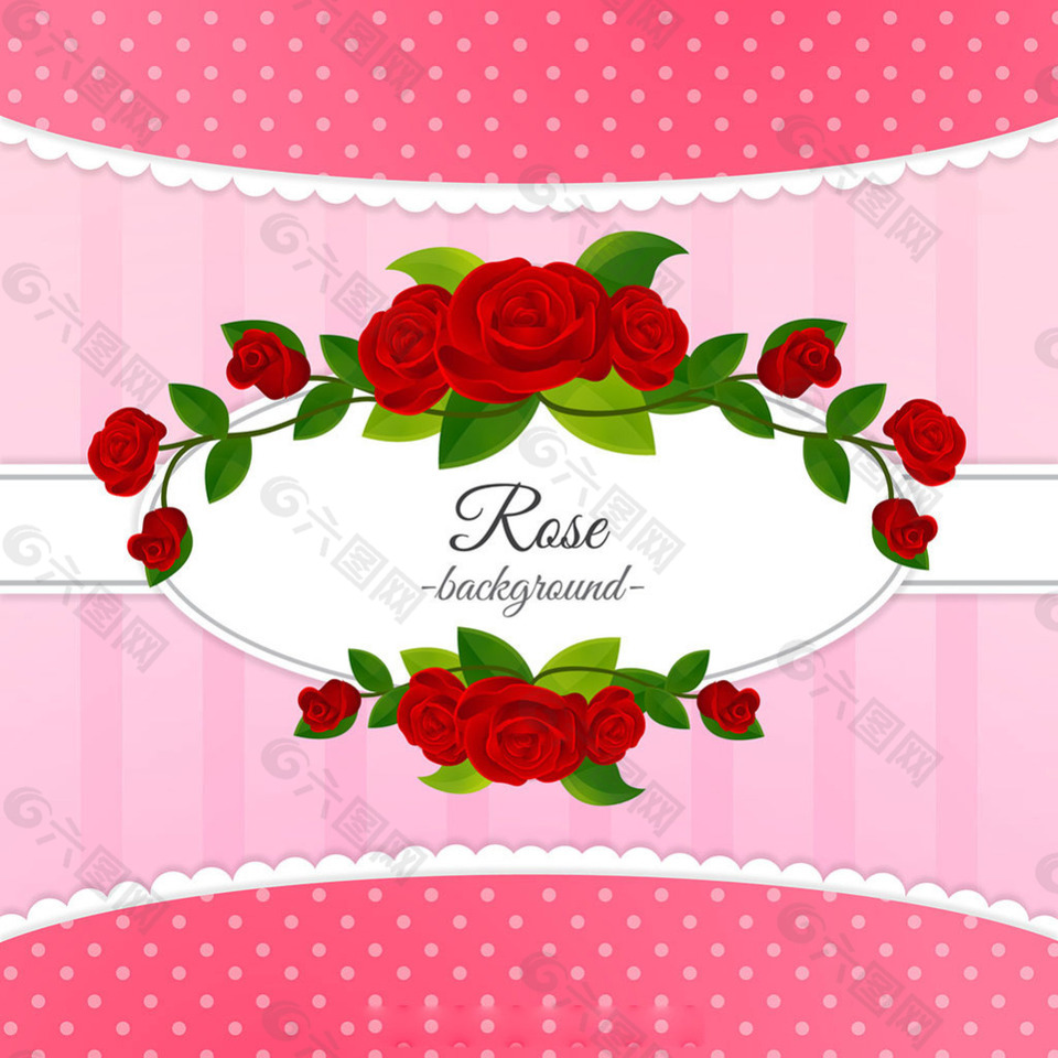 漂亮的红玫瑰装饰背景