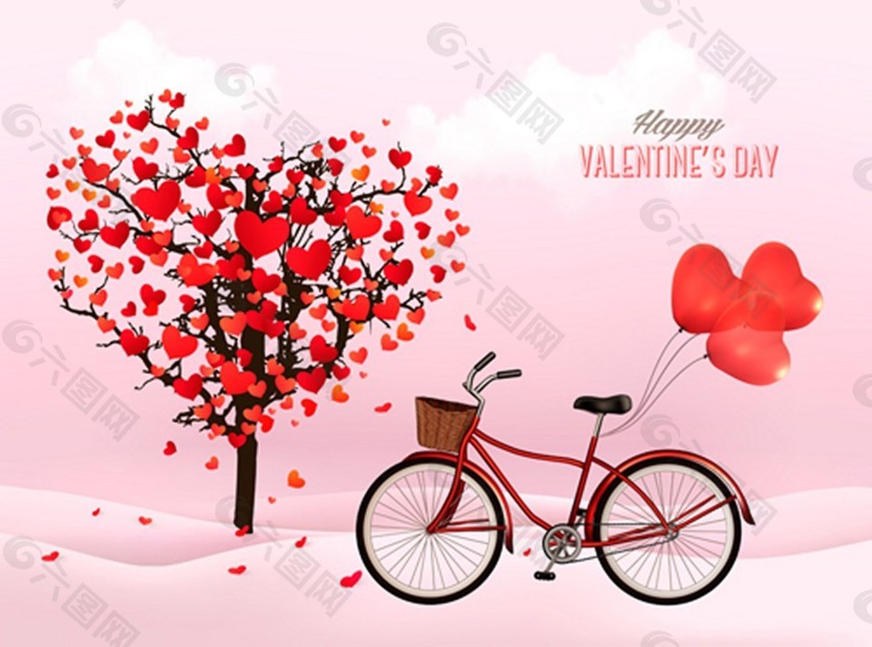 自行车浪漫背景素材