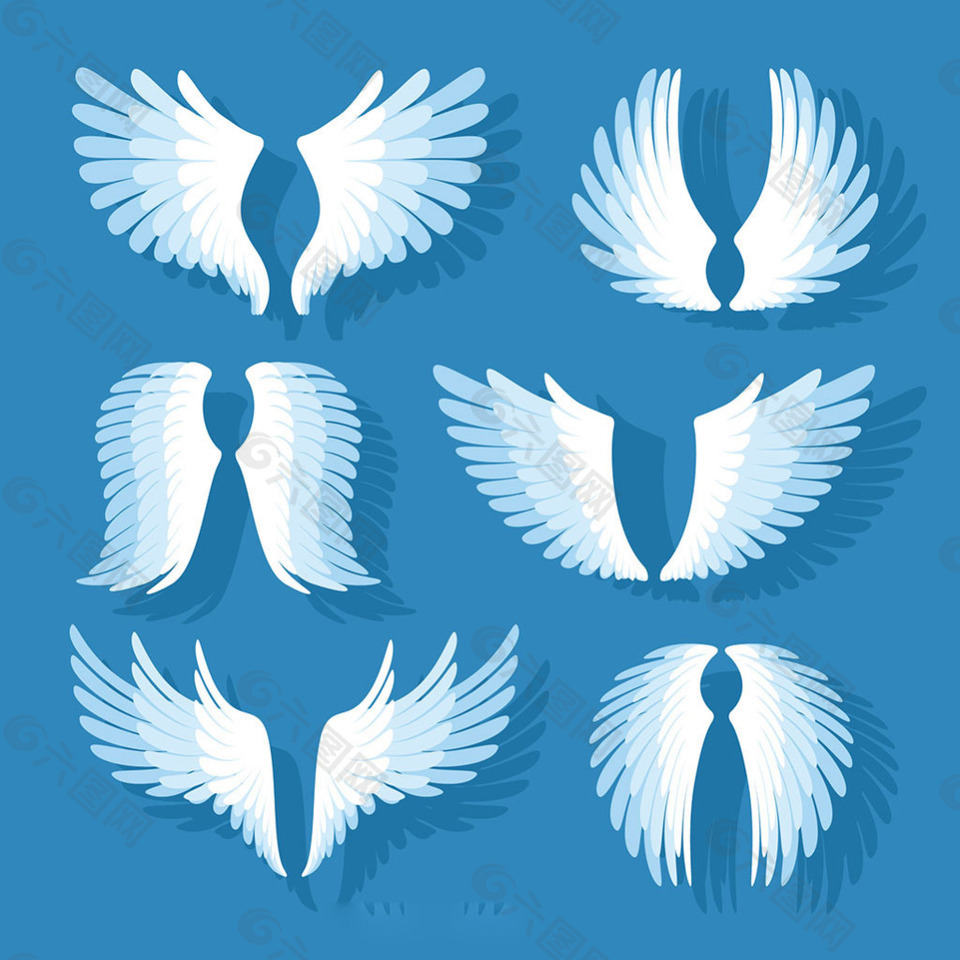白色翅膀元素平面设计素材