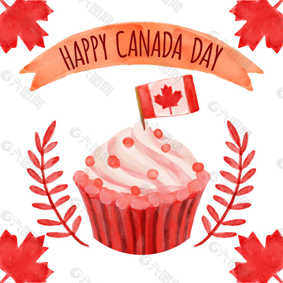 加拿大国庆日蛋糕背景