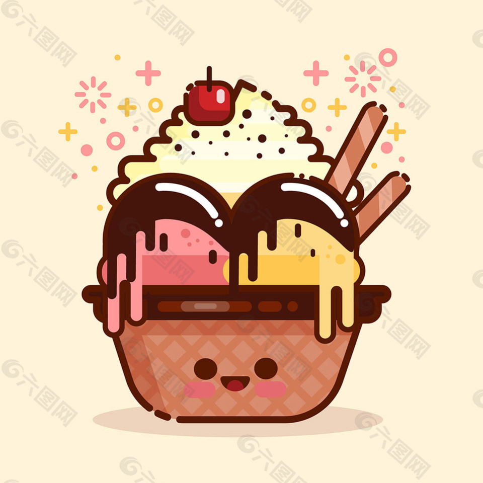 漂亮的冰淇淋平面设计背景