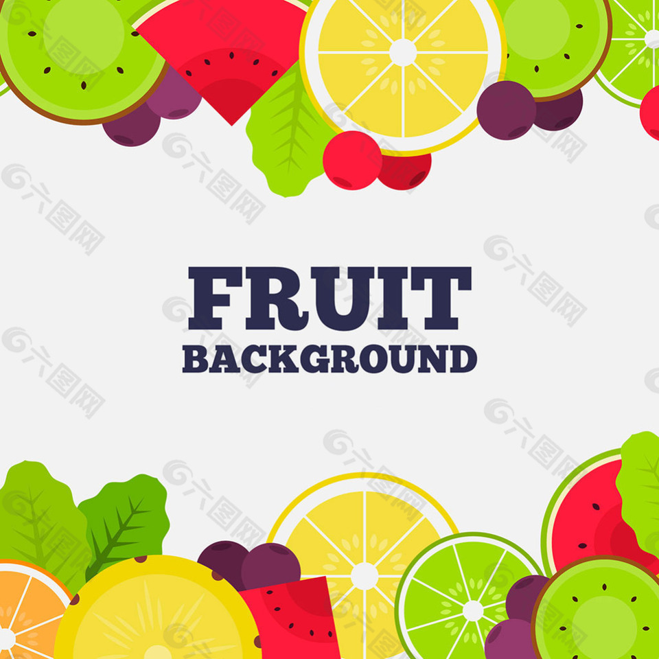 彩色水果图案边框背景