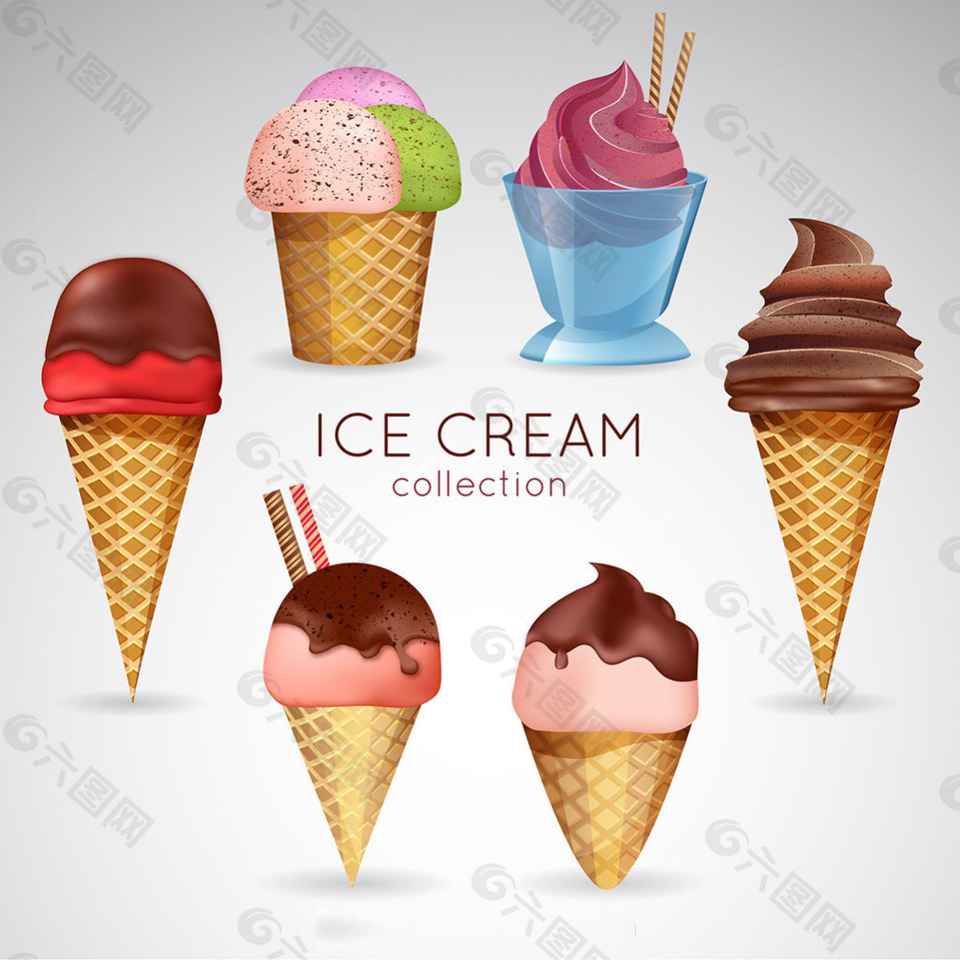 美味的彩色冰淇淋矢量素材