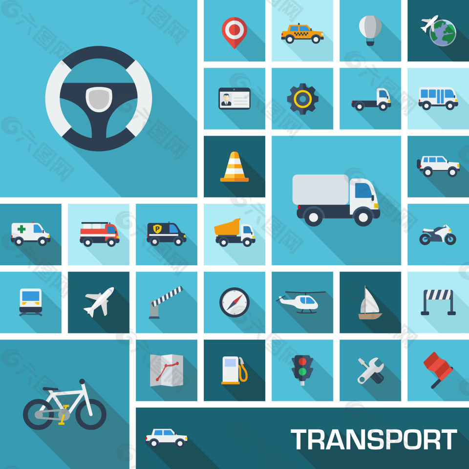 矢量机动车元素