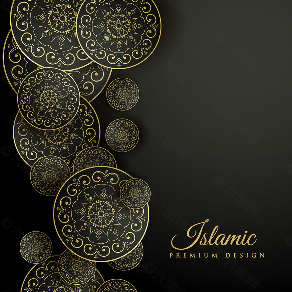 曼陀罗装饰形状的伊斯兰背景