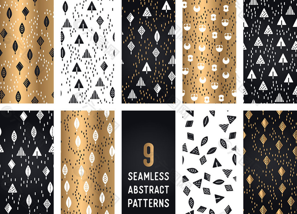 金色抽象装饰图案背景