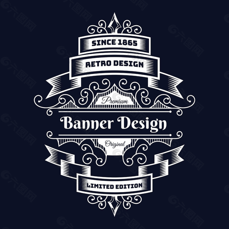 复古风格装饰花边背景设计