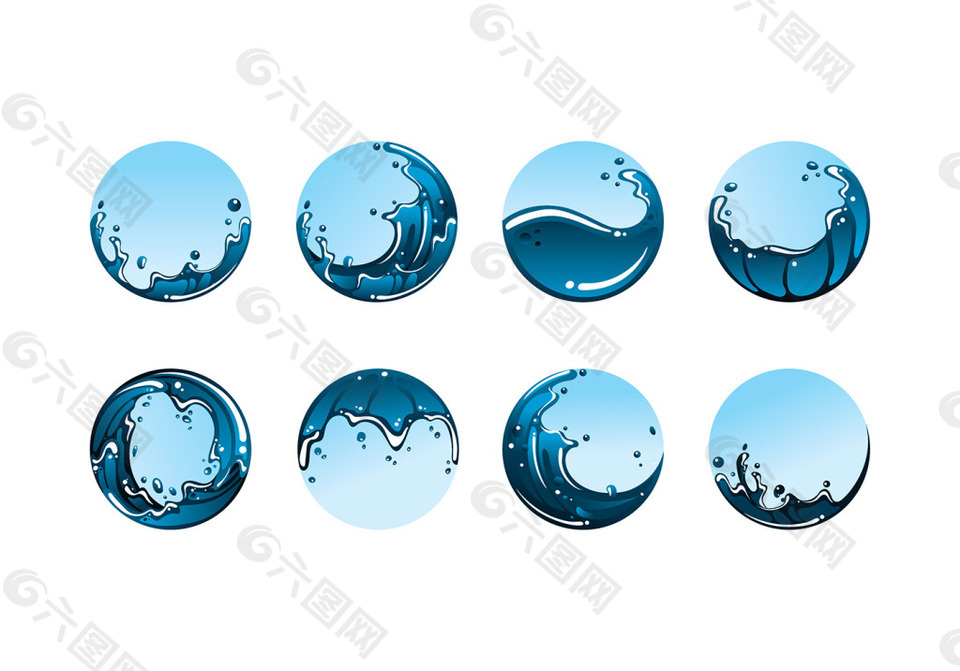 矢量海浪浪花图标